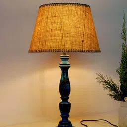Fos Lighting Blue & Beige Textured French Country Style Distressed Table Lamp-44
