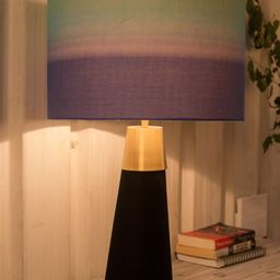 Grated Ginger Black & Blue Colourblocked Wood Table Lamp-38