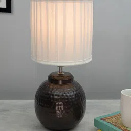 Homesake Ginger Jar White Antique Table Lamp With Hammered Antique Metal Base-image-42