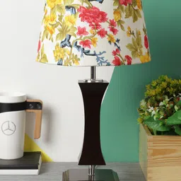foziq Brown & White Printed Country Table Lamp-32