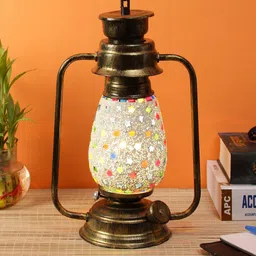 Devansh Gold-Toned Mosaic Lantern Table Lamp-29