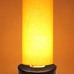 Devansh Yellow Cylindrical Cotton Shade Table Lamp-picture-3