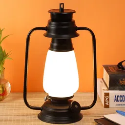 Devansh Black & White Traditional Table Lamp-35
