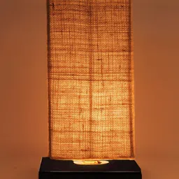 Devansh Beige Solid Jute Shade Table Lamp-12