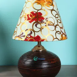 foziq Brown & Red Printed Country Table Lamps-19