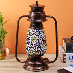 Devansh Multicoloured Mosaic Glass Lantern Table Lamp-15