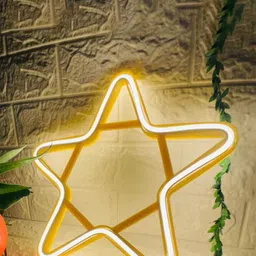 XERGY Off-White Star Neon LED Light with plug-27