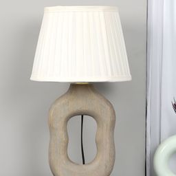 TU CASA Beige Wood Frusturical Shaped Wooden Table Lamp-image-47