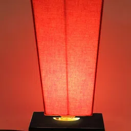 Devansh Orange Solid Cotton Shade Table Lamp-17