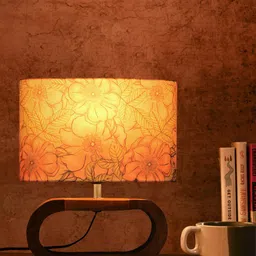 green girgit Pink Printed Wood Quirky Semi-Sphere Table Lamp-7