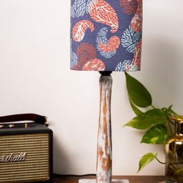 green girgit Blue & Orange Colored Printed Table Lampwith Colorful Ambee shade-39