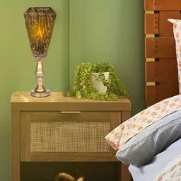 MFD HOME FURNISHING Bronze-Toned Metal Contemporary Cylindrical Shaped Table Lamp with Bulb-image-57