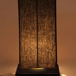 Devansh Black Cotton Shade With Square Iron Base Table Lamp-29