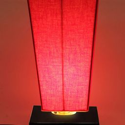 Devansh Red Pyramid Iron Lamp with Cotton Shade-29
