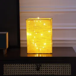 SANDED EDGE Yellow Textured Table Lamp-10