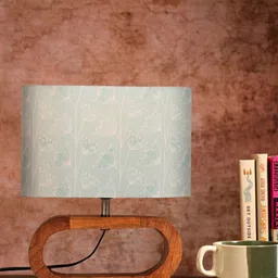 green girgit Sea Green Printed Wood Quirky Semi-Sphere Table Lamp-25