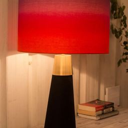 Grated Ginger Black & Red Velour Table Lamp-58