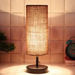 Devansh Beige Textured Iron Table Lamps With Jute Shade-7