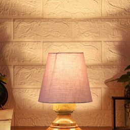 Devansh Grey Wooden Frustum Table Lamp-15
