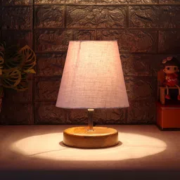 Devansh Grey Wooden Frustum Table Lamp-picture-2