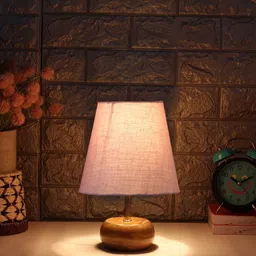 Devansh Grey Wooden Frustum Table Lamp-picture-0