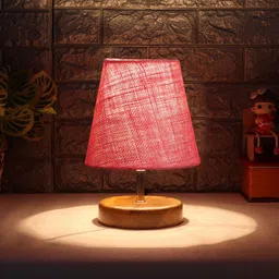 Devansh Pink Textured Table Lamp-19
