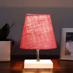 Devansh Pink Wooden Frustum Table Lamp-44