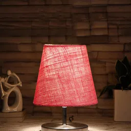 Devansh Pink Textured Table Lamp-44