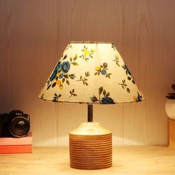 Devansh Multi-Coloured Wood Table Lamp with Cotton Shade image 5