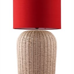 Decazone Red Wood Square Table Lamp with Adjustable Cord image 5