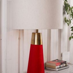 Grated Ginger Red & Beige Solid Table Lamp image 2