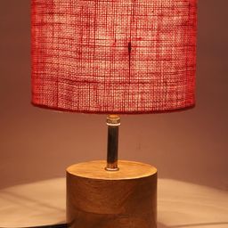 Devansh Pink Wood Table Lamp with Jute Shade image 5