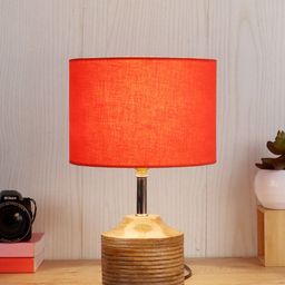 Devansh Orange Traditional Table Lamp With Shade image 4