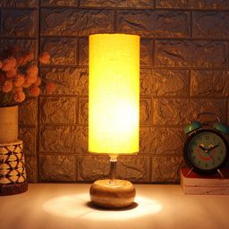Devansh Yellow Traditional Table Lamp With Shade image 3