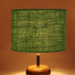 Devansh Green Wood Table Lamp with Jute Shade image 2
