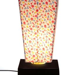 Devansh Multicolored Pyramid Shaped Cotton Shade Table Lamp image 2