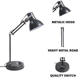 SPARK WORLD Black Aluminium Contemporary Table Lamp image 2