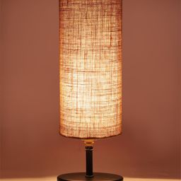 Devansh Beige Textured Iron Table Lamps With Jute Shade image 3