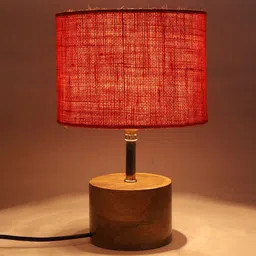 Devansh Brown Wood Table Lamp with Jute Shade image 5