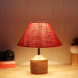 Devansh Pink Traditional Frustum Shaped Lamp with Shade image 4