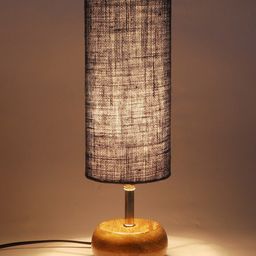 Devansh Blue Wood Table Lamp with Jute Shade image 3