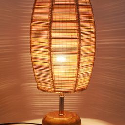 Devansh Beige Dholak Shaped Table Lamp with Shade image 2