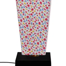 Devansh Multicolored Pyramid Shaped Cotton Shade Table Lamp image 4