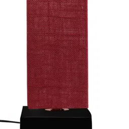 Devansh Maroon Rectangular Jute Shade Table Lamp image 4