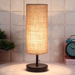 Devansh Beige Textured Iron Table Lamps With Jute Shade image 4