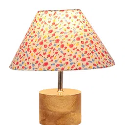 Devansh Multicoloured Wood Table Lamp with Cotton Shade image 2