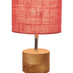 Devansh Pink Wood Table Lamp with Jute Shade image 2