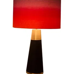 Grated Ginger Black & Red Velour Table Lamp image 4