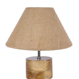 Devansh Beige Wood Table Lamp With Jute Shade image 3
