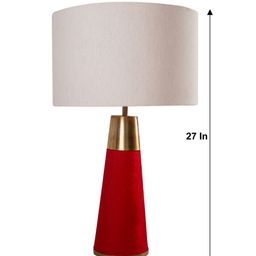 Grated Ginger Red & Beige Solid Table Lamp image 3